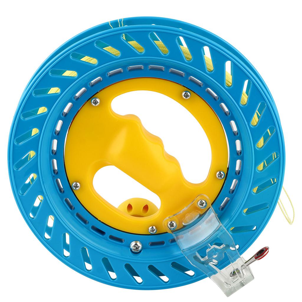 ABS Outdoor Kite Line String Winder Grip Wheel Flying Tools 20cm Wheel with 200M Line(20cm Yellow Wheel 200m Wire )