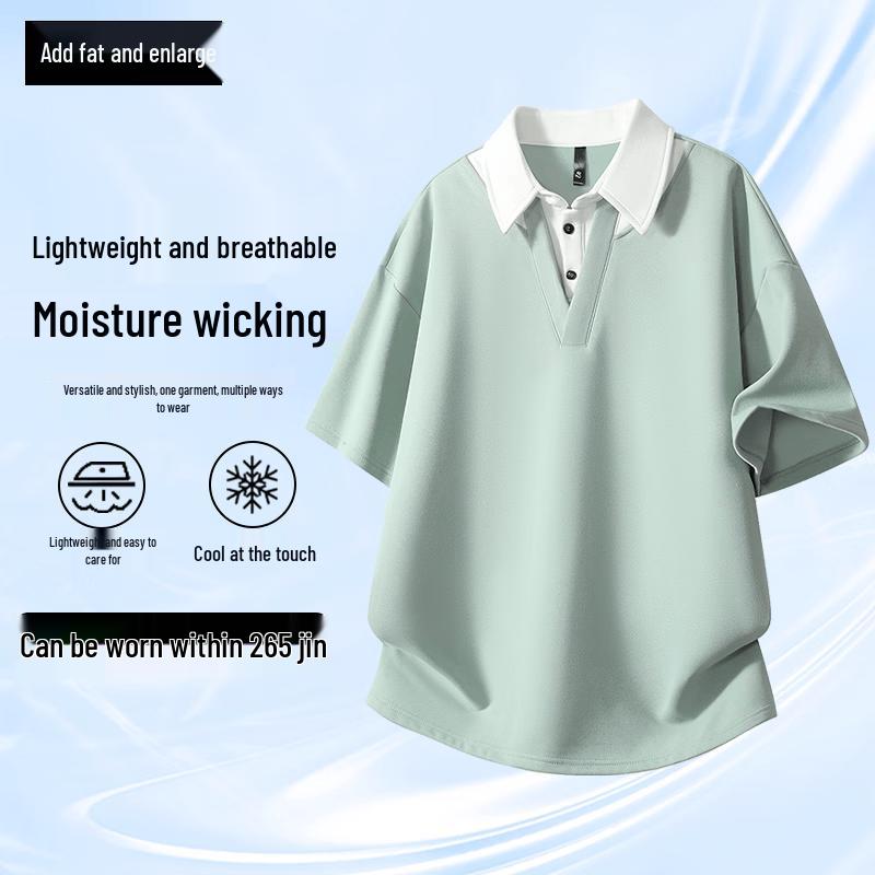 Men s Plus Size Loose Fit Short Sleeve Polo Shirt M