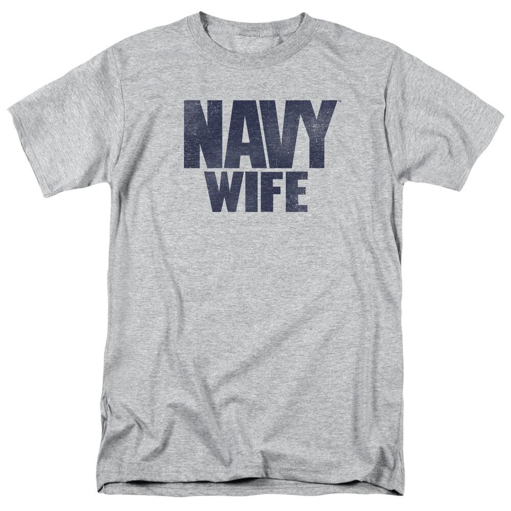 U.S. Navy Wife T Shirt Mens Licensed USN USA Military Tee Sport Gray XXL