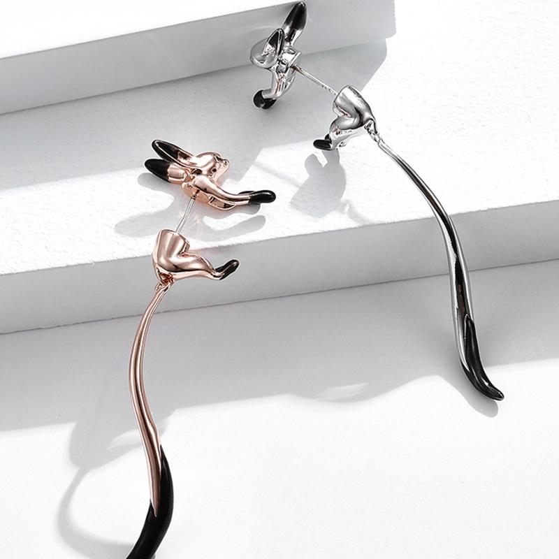 Lange Kwastjes Oorbellen Dieren Oorbellen voor Meisjes Leuke Kleine Vos Stud Oorbel Lange Staart Vos Oorbellen Tiener Meisjes Mode