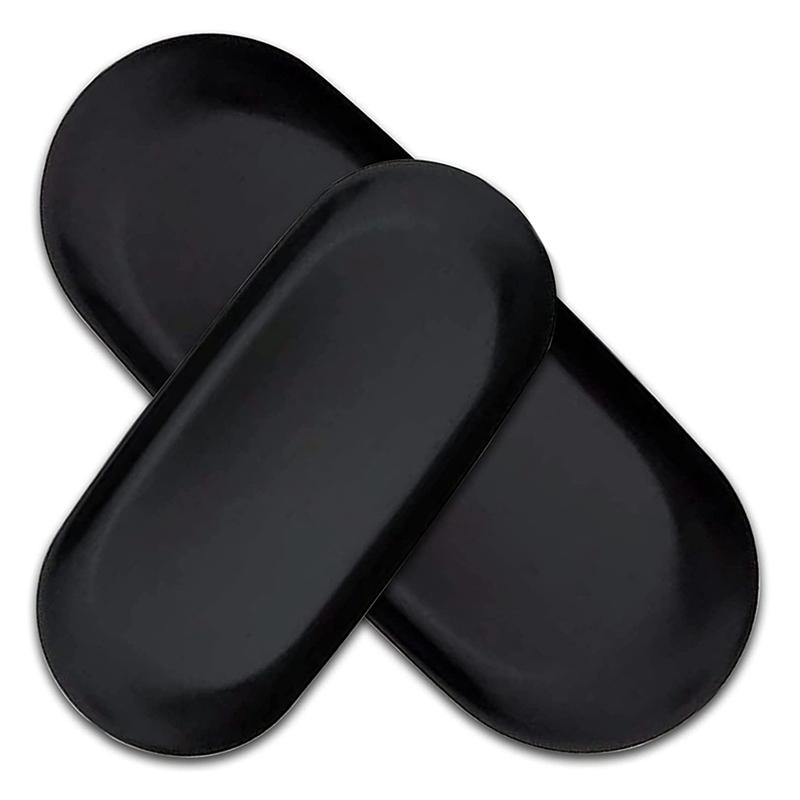 Oval Storage Tray Items Tray Oval Cosmetic Trays Candles Tray Black Serving Trays Buffet Plate For Home Decoration чёрный
