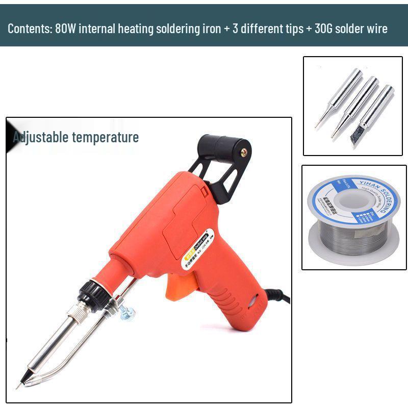Electric Soldering Iron 60W: Internal/External Heating, Single-Handed, Semi-Automatic Solder Dispenser.