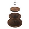 Wood 3 Tier Dessert Stand Cupcake Stand Table Sweet Dessert Snacks Fruits Pastry Rack Dark Color