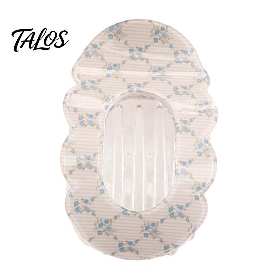 Floral Print Hair Claw for Women, Transparent Acrylic Clip with Anti-Slip Dense Teeth, Lace Wavy Outline Stable Grip Back Head Half-Tied Updo