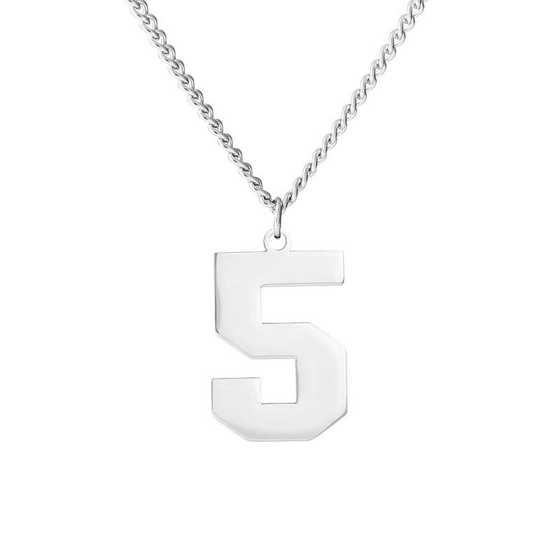 Arabic Numeral Necklace Titanium Steel Male and Female Student Jewelry Sweater Chain Accessories 60CM
