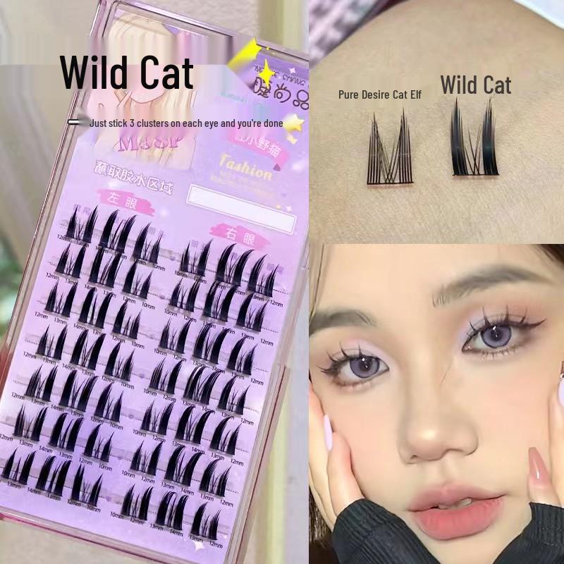 

Mengjie Shangpin Накладные ресницы «Лисий глаз» большой емкости, Отдельные пучки для кукольного взгляда, Плотные в стиле манга