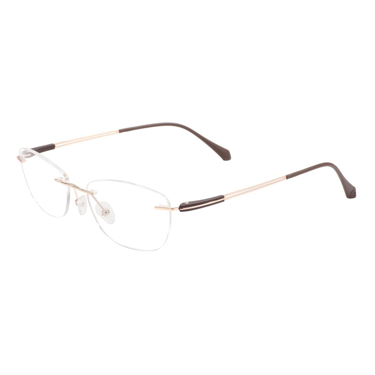 

Men And Women Metal Rimless Superfine Glasses Frame Colorful Small Rectangle Spectacle For Optical Prescription Lenses золотой