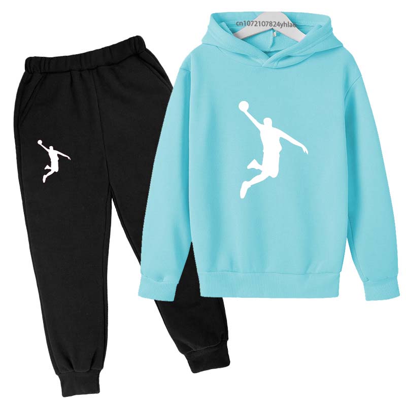TZWYKids Casual Autumn Spring 2pcs Hoodie+Pants Letter Print Tracksuits 2-13 Years Boys Girls Simple Outfits Children Clothes Sets