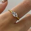 Yori 2pcs Double Layer Hollow Out Fried Dough Twists Pattern Overlay Ring Hypoallergenic Texture Geometric Minimalist Jewelry Gi