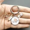 Paint Fashion Creative Nurse Medical Syringe Stethoscope Image Keychain Glass Suitable Nurses and Doctors Key Ring Pendant Gift