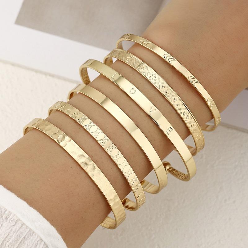 Jewelry, Rhombus Twist Glossy Bracelet Set, Irregular Punk Bracelet Set