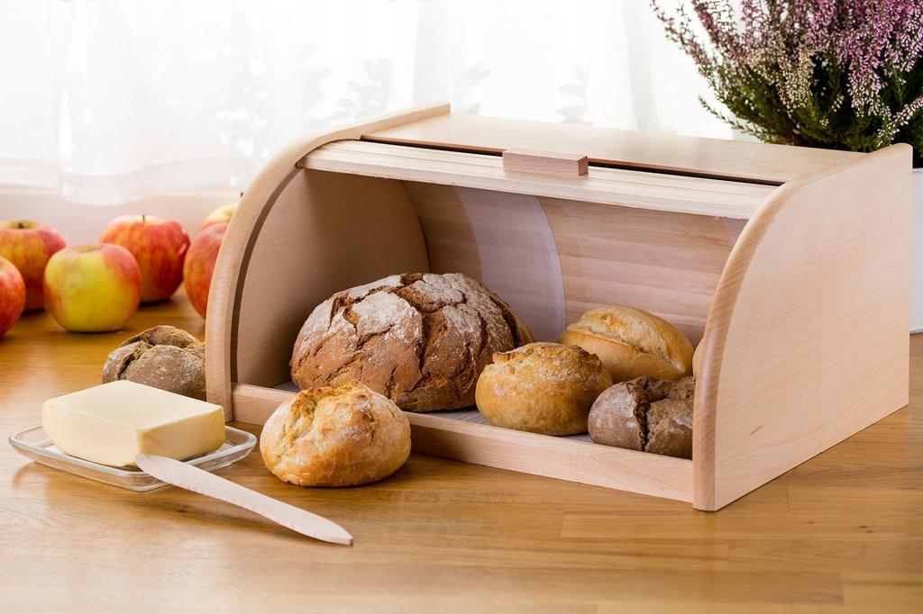 KADAX Brotdose Holz für Brot Gebäck Natur Groß