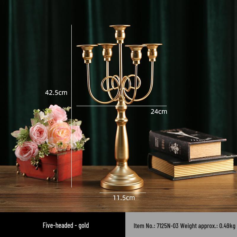 Vintage French Candelabra Ornament – Romantic European Candle Holder for Table Decor and Photo Props