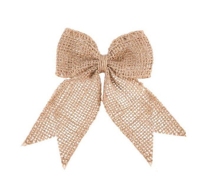 Handmade Burlap Bow for DIY Christmas and Holiday Decoration