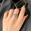 New Pink Crystal House Diamond Egg Ring  Silver Angel Wings Blue Treasure Zircon Engagement Hand Jewelry