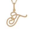 A-Z Cursive Initial Letter Pendant Necklace For Women Simple Rope Chain Pendant Necklace Jewelry Gift