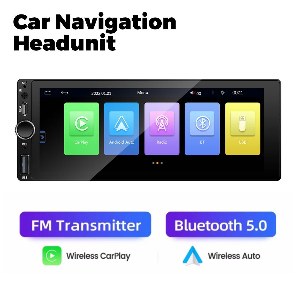 

1 Din 6.86 Inch Car MP5 Player For Universal Wireless Carplay Android Auto EQ Car Radio BT FM Support TF/USB Radio Auto Player