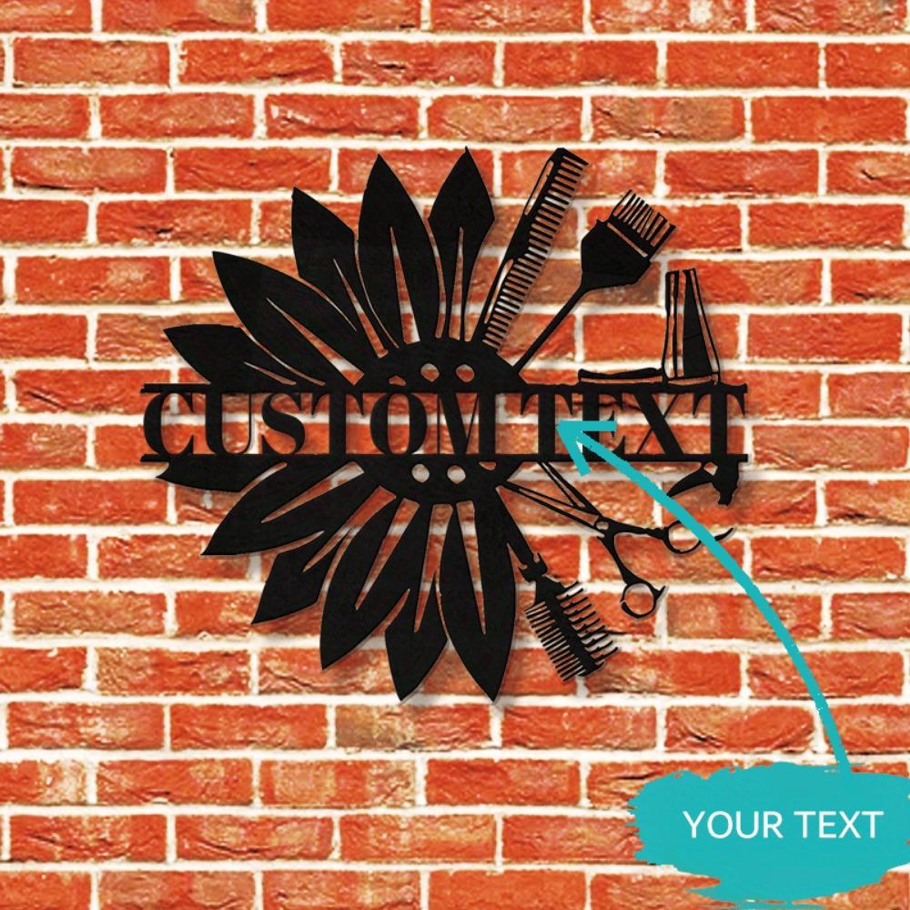 Vintage Blumige Metall-Wandkunst Dekoration für Friseursalon Zuhause