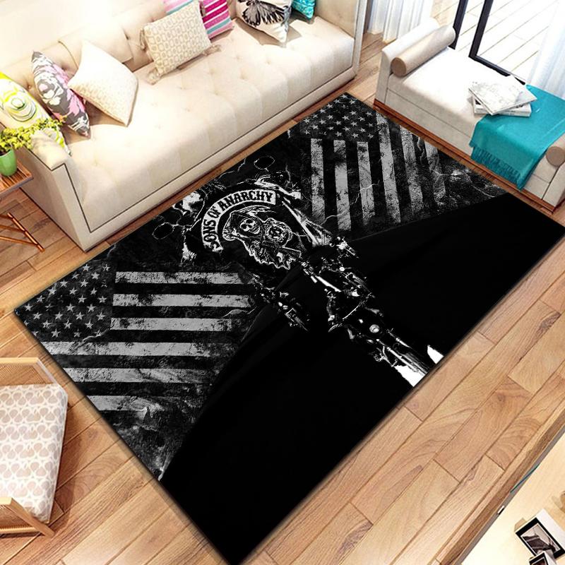 Sons of Anarchy Retro Printed Carpet Yoga mat game room bedroom beautiful anti -slip carpet rugs living room decoration chambre