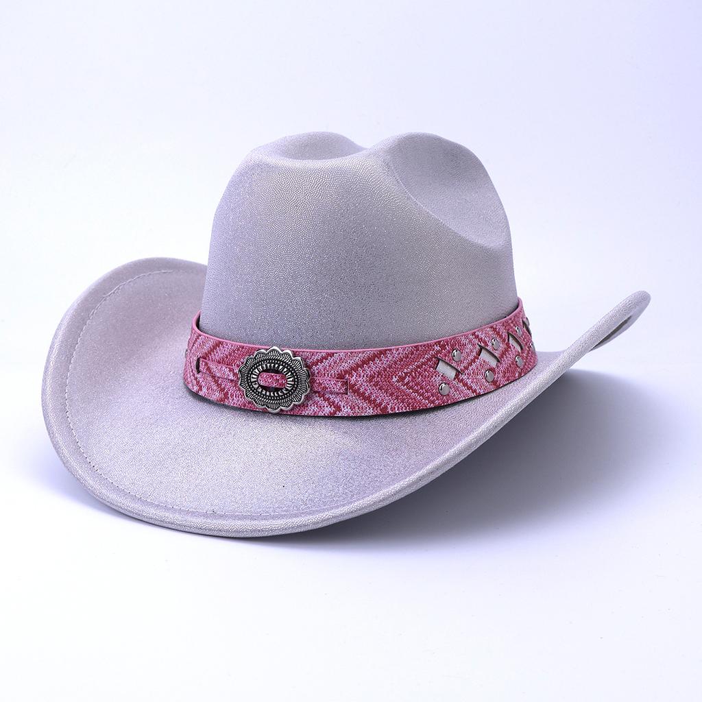 Spring and Autumn European and American style top hat men and women's ethnic style western cowboy hat upturned edge jazz hat bridal hat