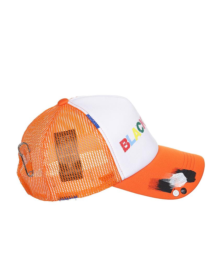 BLACKBLOND Vividi Uncover Colors Logo Trucker Mesh Cap (Orange)