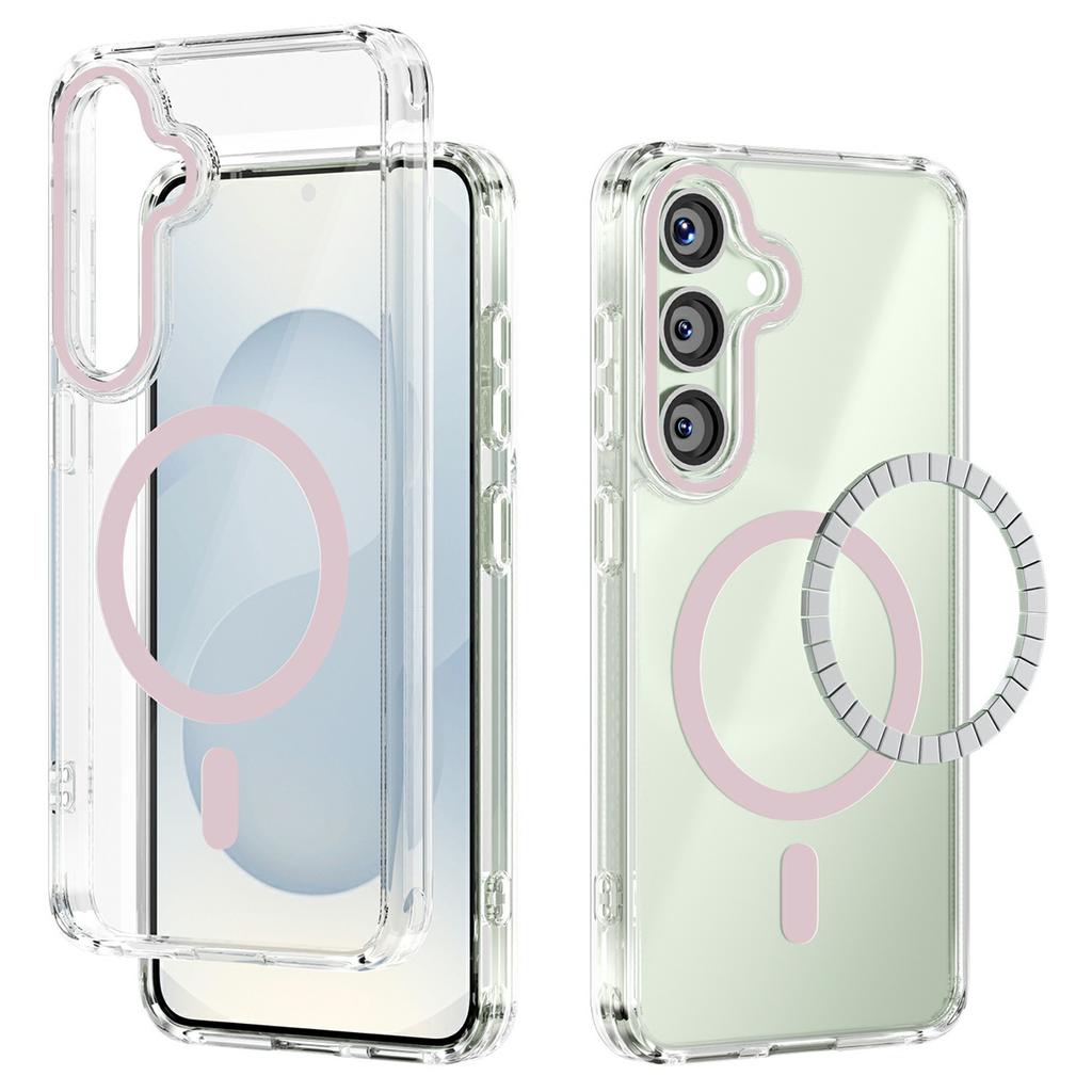 For Samsung Galaxy S25 Case Compatible with MagSafe Anti Scratch Clear TPU PC Phone Back Cover