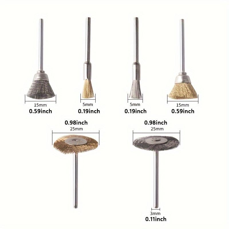 36Pcs Brass Brush Steel Wire Wheels Brushes Drill Rotary Tools Polishing Rotary Tools Metal Rust Removal Brush Set