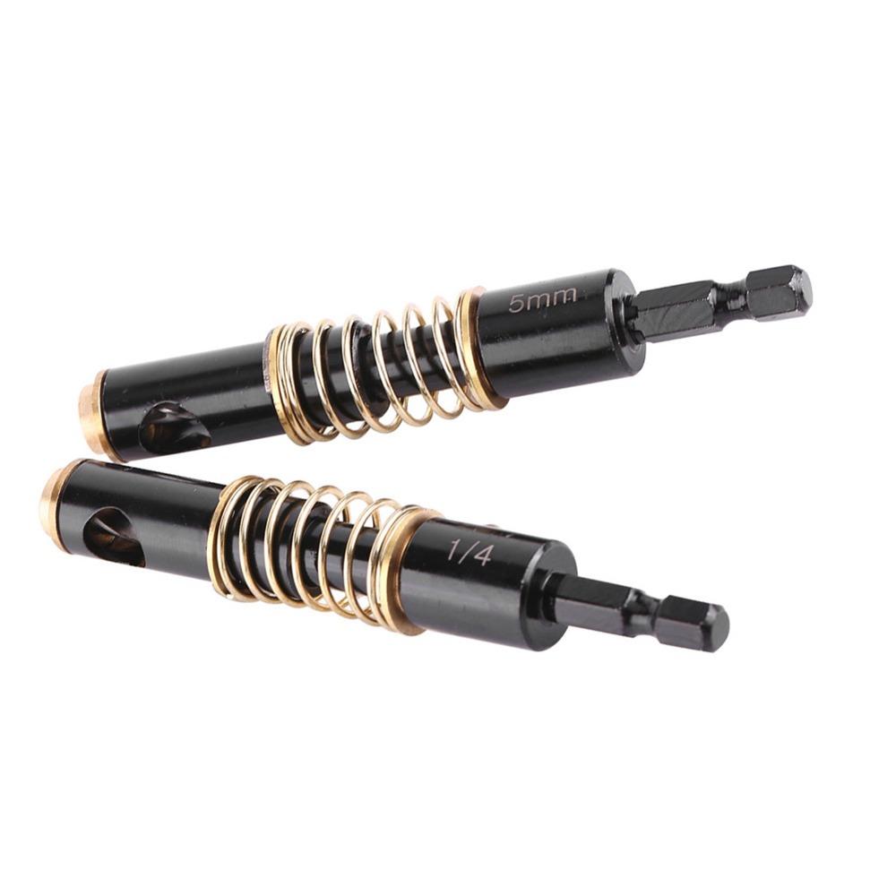 2Pcs 5mm & 1/4 Inch Self Centering Drill Bit 1/4 Inch Hex Shank High Speed Steel (HSS) Hinge Drill Bit For Wood and Plastic