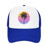 Fashion Retro s Sunset Palm Tree Aesthetic  Mesh baseball cap  Vintage Denim Hat Sun Hats