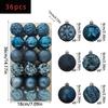 36-Piece Christmas Tree Ornament Set - 6cm Glitter & Painted Irregular Shape Balls