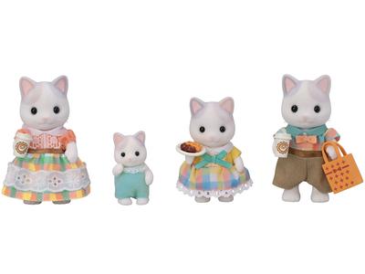 Sylvanian Families Dolls Neko ST Mark Certified Toy Dollhouse for Ages 3 and Sylvanian Epoch [Latte Family] FS-52 Up, Families,