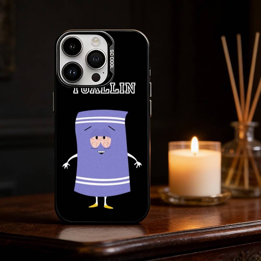 S-South Park T-Towelie Phone Case For iPhone 17 16 15 14 13 12 11 Pro Max Plus Silver Matte Black Cover