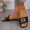 Women's Square-toe Slippers, Flat-bottom Anti-slip Shoes, Sandals