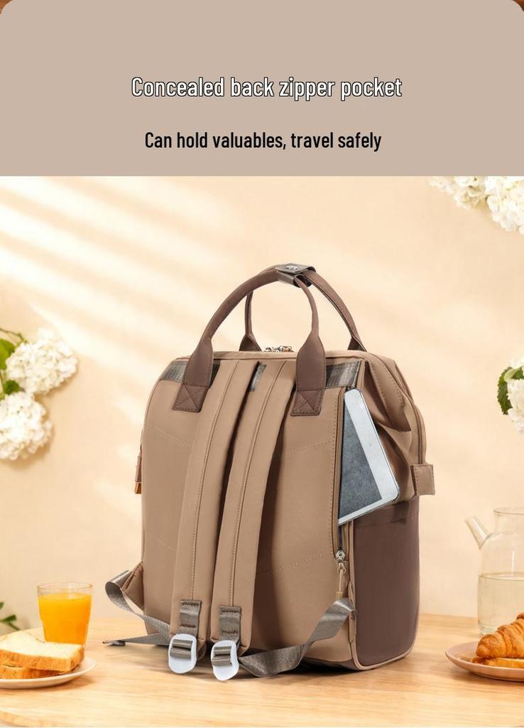 Stylish Lightweight Mummy Backpack: High-Capacity Baby Bag for Easy Outings