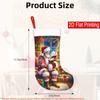Christmas Decoration Fireplace Hanging Stocking 1pc Santa Claus with a Puppy, Ideal for Holiday Party Decorati