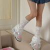 Women Ruffle Lace Leg Warmer Sweet Knee Highs Socks Mesh Flared Leg Socks Princess Leg Sleeves Halloween Costumes