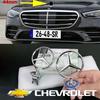 UKY5   1pcs 44mm 3D Metal Blue Chrome Star Bonnet Hood Logo Emblem Badge for Mercedes Benz W202 W203 W204 W208 W210 W220 W221