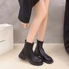Autumn Winter Fleece Lined Women Ankle Boots Concise Thick Heel Dress Shoes Street Style Banquet Party Short Botas Mujer