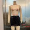 Women's Fashion Multicolor Floral Sequin Bodycon Short Skirt