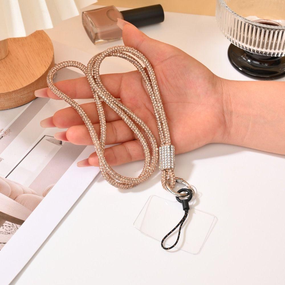 Fashion Crystal Rhinestone Phone Lanyard Bright Bling Bling Phone Wrist Rope Anti-lost Keychain Phone Accessories