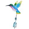 Glazed Iron Glass Hummingbird Wind Chimes Green Blue Colors Stained Glass Ornament For Window Outdoor Garden Hanging Decoration