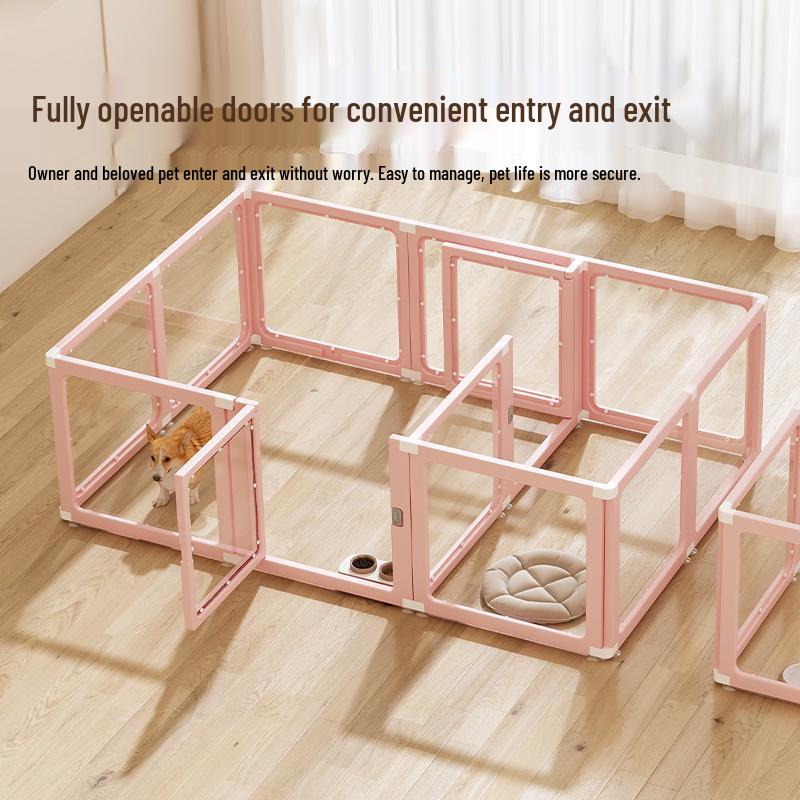 Clear Acrylic Indoor Dog Fence & House for Small Breeds