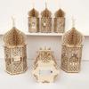 Lámpara de Ramadán de madera, luces LED, decoración de fiesta musulmana, iluminación DIY, lámpara de Ramadán Eid Mubarak, decoración de habitación