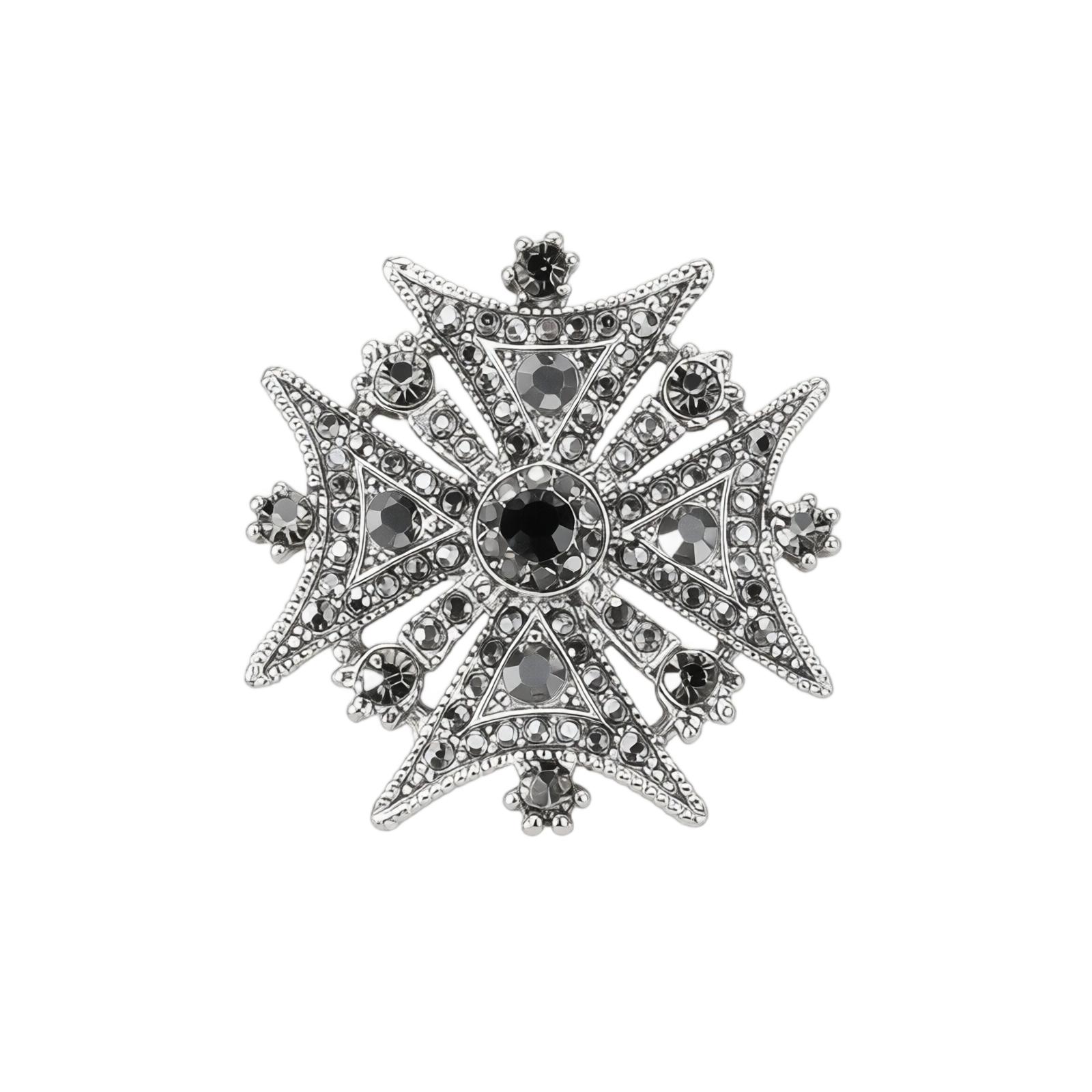 Vintage Brooch Pin Versatile Accessory for Women one size чёрный