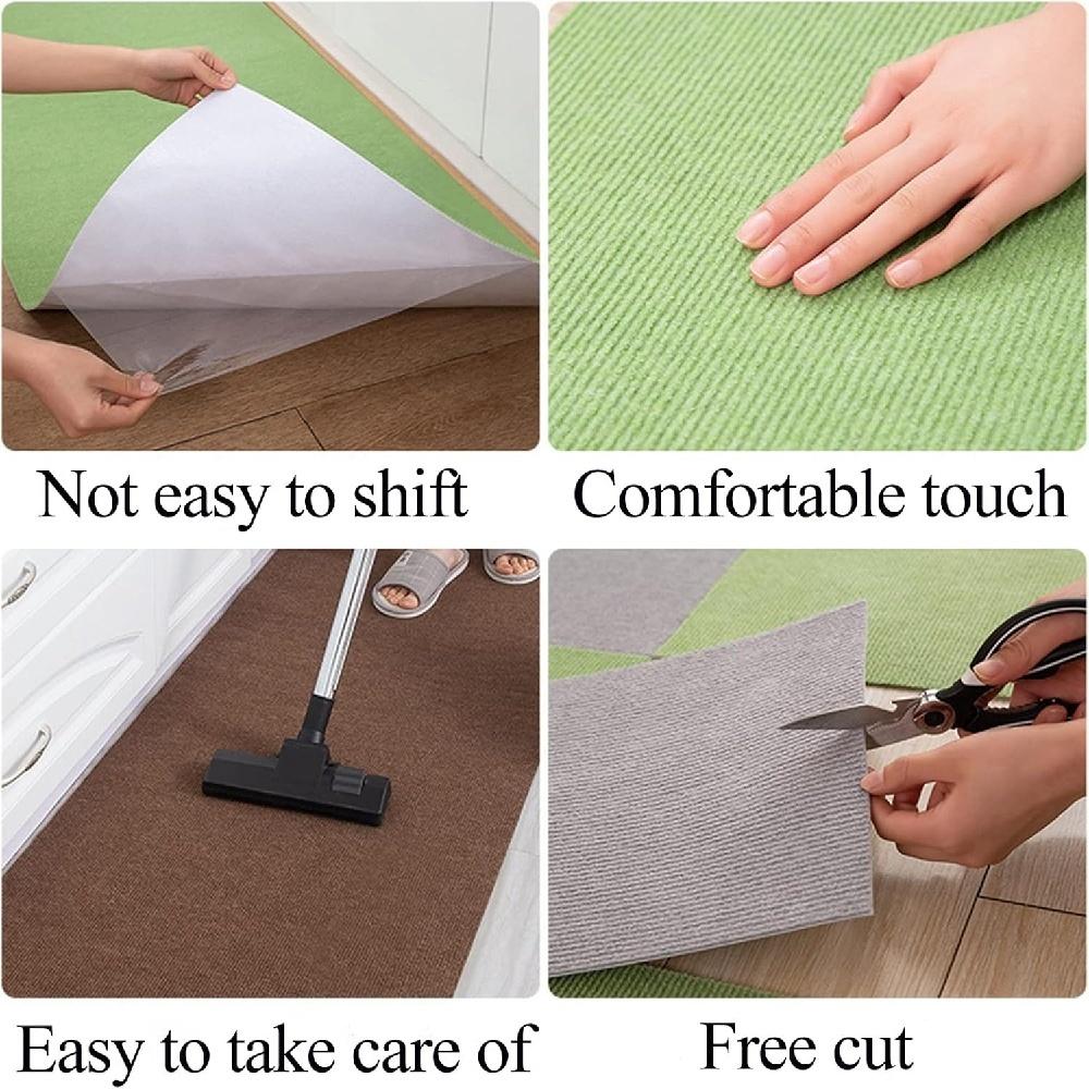 10pcs 40cmX40cm Carpet Squares Carpet Tiles Adhesive Carpet Squares Peel and Stick Carpet Tiles Self-Adhesive Carpet