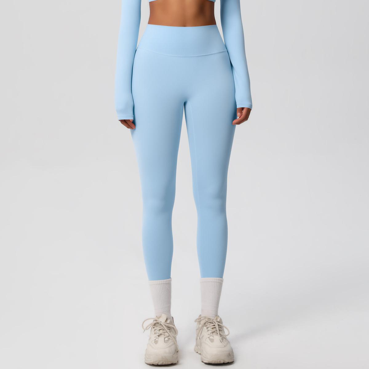 JYL High Waist Brushed Yoga Pants Cloud Feel Outdoor Tight Pants L розовый лес