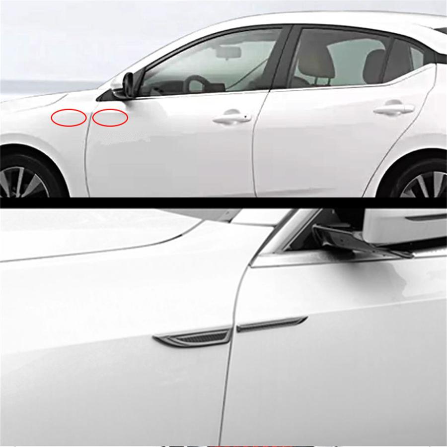 Universal Pair aluminium alloy + Real Carbon Fiber Car Side Body Fender Trims De