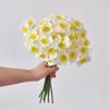 White Artificial Daffodil Flower Bouquet Fabric Flowers for Home Wedding Decor Bridal Bouquets Table Arrangement