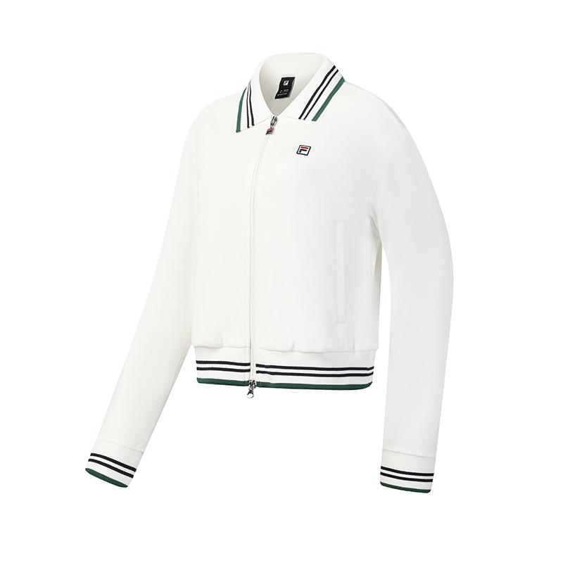 FILA Tennis Simple Stunning Sports Tennis Casual Versatile Comfortable Knitted Jacket Women jackets A11W623504FWT S