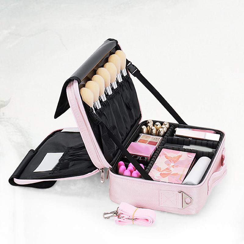 Large Capacity Makeup Case Hand-Held Crossbody Toolbox For Makeup Nail Art Services